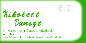 nikolett dunszt business card